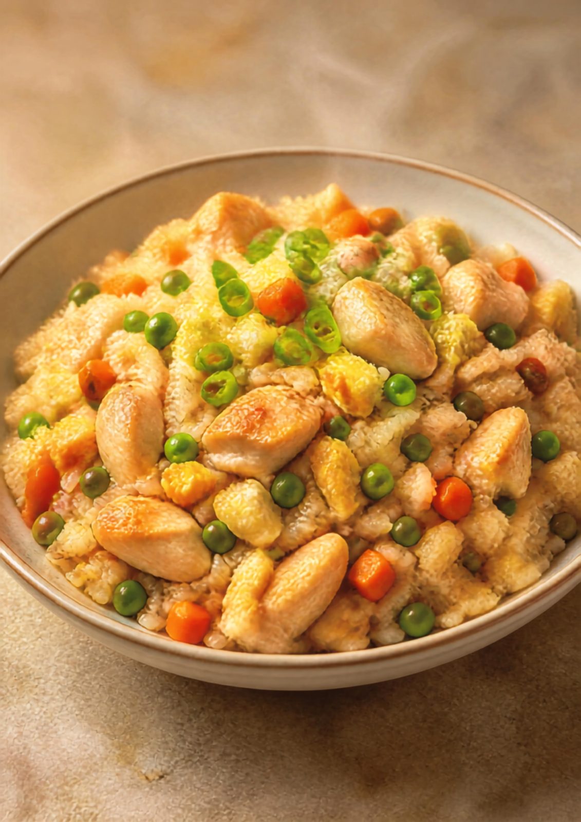 Fried rice, chicken